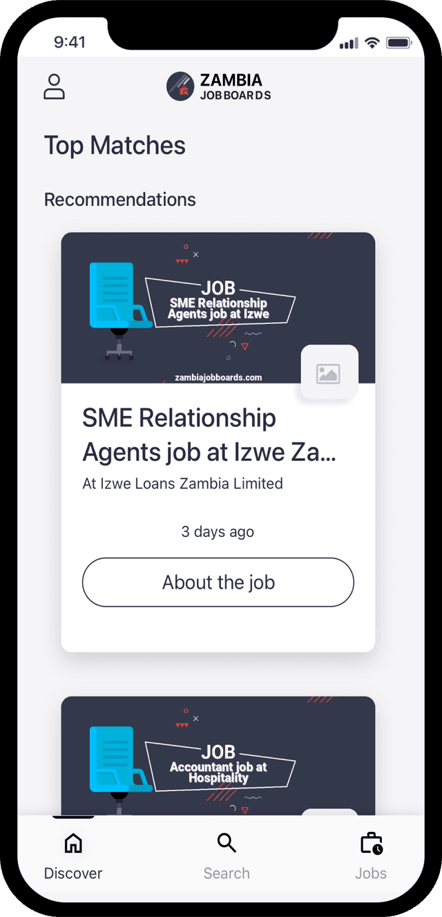 Zambia Job Boards Android app screenshot